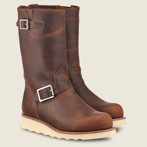 Bottes Red Wing Heritage - Classic Engineer - Tall Rough & Tough Cuir - Marron Foncé - Femme 059VRCE